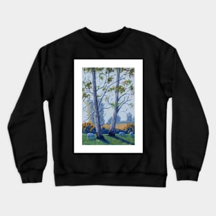 Gum Trees in the Afternoon - Oil on Board Crewneck Sweatshirt